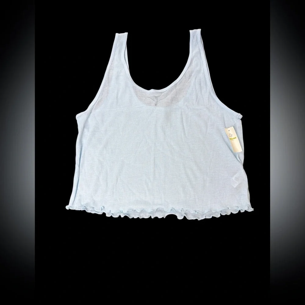 Offline by Aerie Light Blue Ribbed Tank Top - Picture 2 of 3